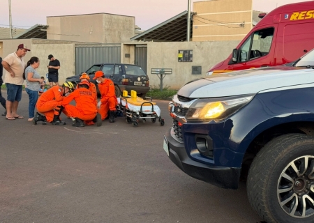 Motociclista fica ferido após colisão entre duas motos no Jardim Universitário