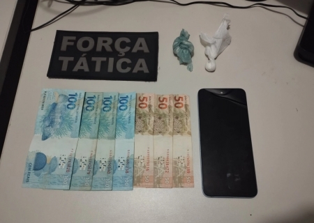 Força Tática prende suspeito de tráfico durante operação no centro de Nova Andradina