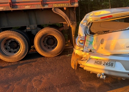 Colisão traseira na MS-276 mobiliza Corpo de Bombeiros Militar em Batayporã
