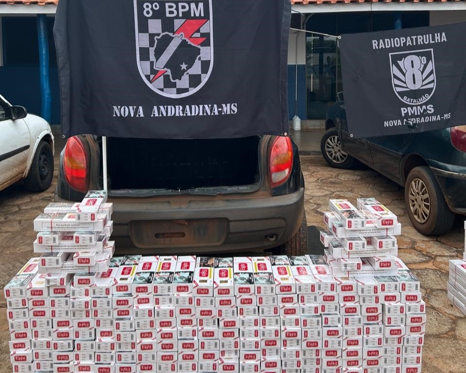 Polícia Militar desarticula comboio com cigarros contrabandeados em Nova Andradina