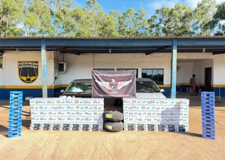 TOR apreende cigarros, medicamentos e pneus após fuga na MS-164