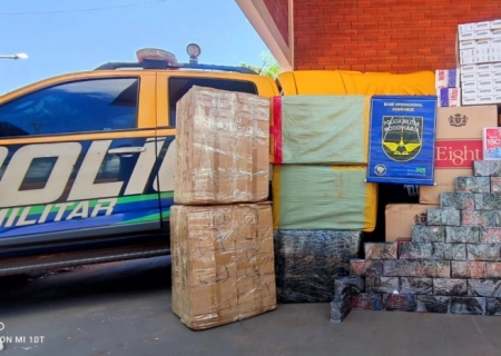 Batalhão de Polícia Militar Rodoviária apreende carga de contrabando avaliada em R$ 75 mil na MS-379