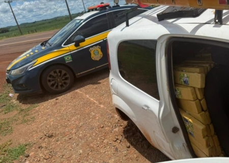 Uno abandonado com mais de 900 kg de maconha é apreendido pela PRF em Sidrolândia