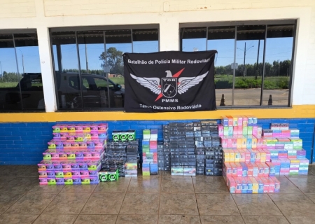 TOR apreende carga de cigarros eletrônicos e medicamentos na MS-164
