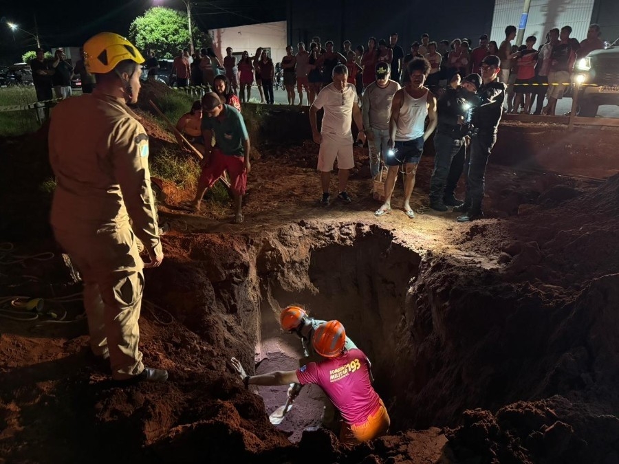 Criança de 2 anos é resgatada com vida após cair em buraco profundo em obra em Ivinhema