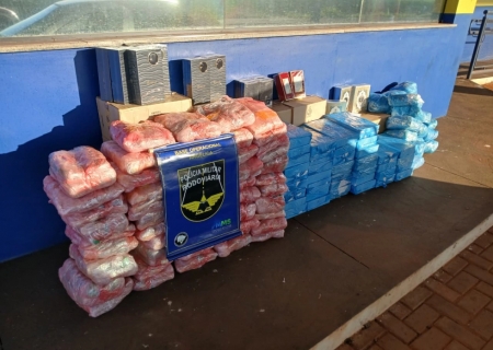 Em Angélica, perseguição policial termina com apreensão de mercadorias avaliadas em R$ 124 mil