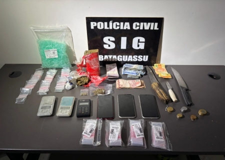 Polícia Civil prende dois por tráfico e desarticula ponto de venda de drogas em Bataguassu