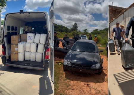 Polícia apreende 2 mil maços de cigarros e 58 tambores de defensivos após perseguição em Nova Andradina