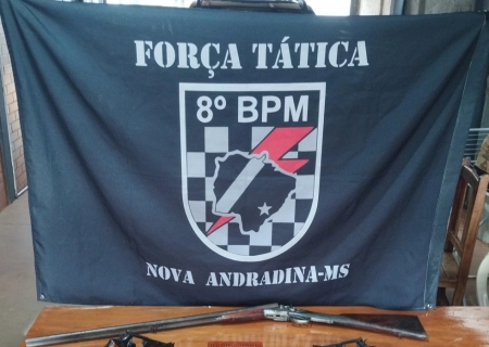 Força Tática apreende três armas e 407 munições e prende suspeito em Batayporã