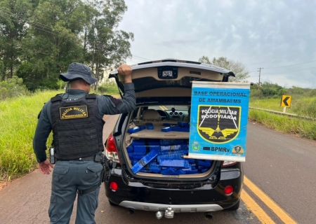 PMR apreende 500 kg de maconha após perseguição na MS-295 entre Tacuru e Iguatemi