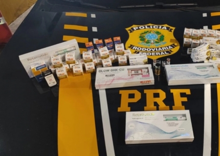 Casal é preso pela PRF com 198 medicamentos emagrecedores em Água Clara