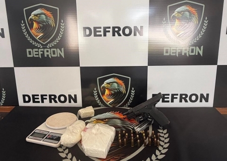 Defron prende homem com 1 quilo de cocaína e pistola 9mm em Dourados