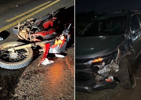 Motociclista fica gravemente ferido em colisão na BR-376, em Ivinhema
