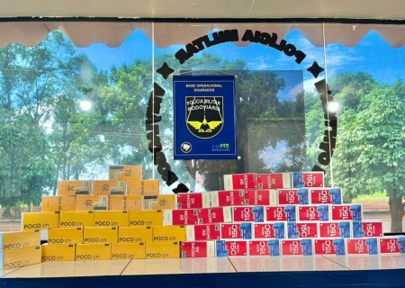 Carga de 50 celulares avaliada em R$ 30 mil é apreendida na MS-379, em Dourados