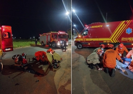 Motorista foge após acidente com moto e deixa jovem ferido em Nova Andradina