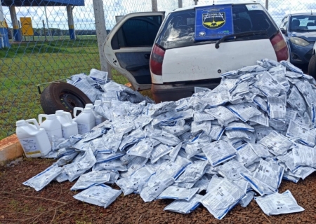 PMR apreende carga de agrotóxicos contrabandeados avaliada em R$ 460 mil na MS-164