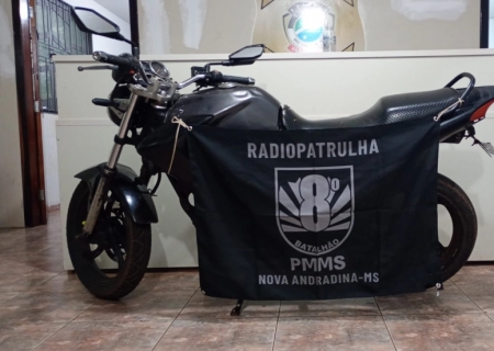 PM apreende moto com sinais de adulteração em Nova Andradina
