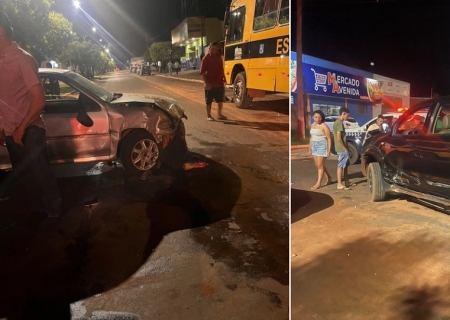 Colisão entre Gol e caminhonete deixa três com escoriações leves em Nova Casa Verde