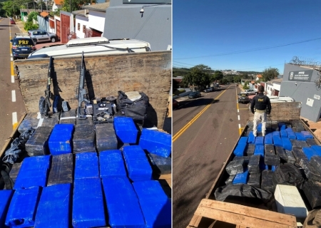 PRF apreende quase 3 toneladas de maconha e armas em caminhão no Paraná