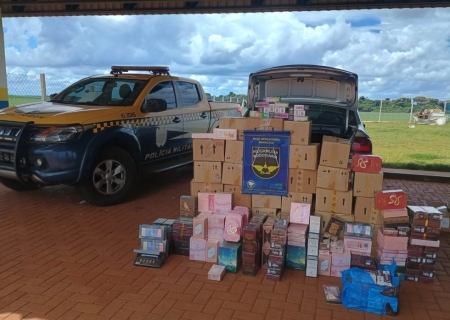 PMR apreende perfumes e essência de narguilé avaliados em R$ 53,5 mil na MS-162