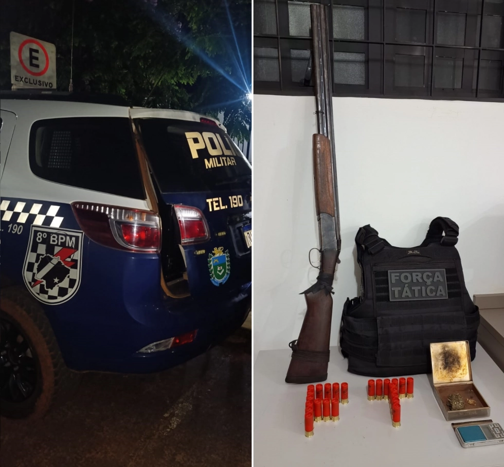 Força Tática apreende arma e drogas em casa denunciada por tráfico em Angélica