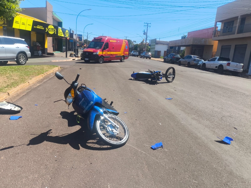 Condutores sem habilitação se envolvem em acidente entre motocicletas em Ivinhema
