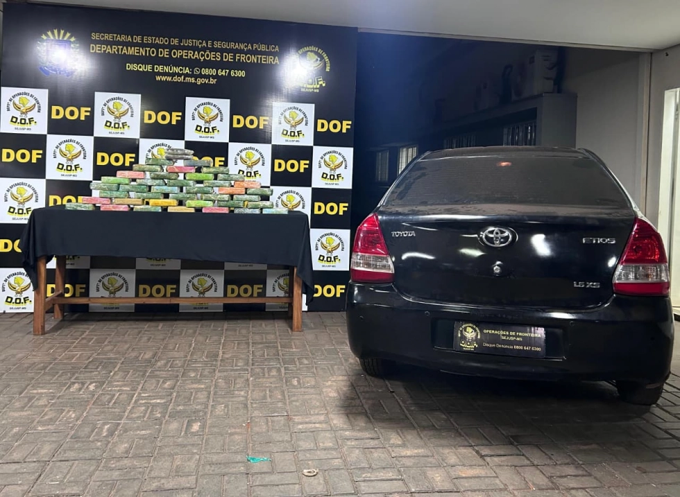 DOF apreende 43 quilos de pasta base de cocaína em Batayporã