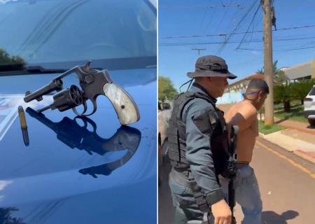 Força Tática cumpre mandado de prisão e apreende arma em Nova Andradina