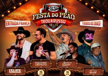 35ª Festa do Peão de Taquarussu terá entrada franca todos os dias