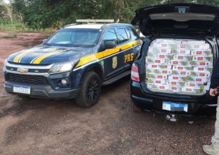 Carro com 10 mil maços de cigarros é apreendido pela PRF em Bataguassu