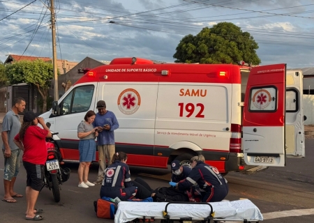 Motociclista fica ferida em colisão com Jeep em Nova Andradina