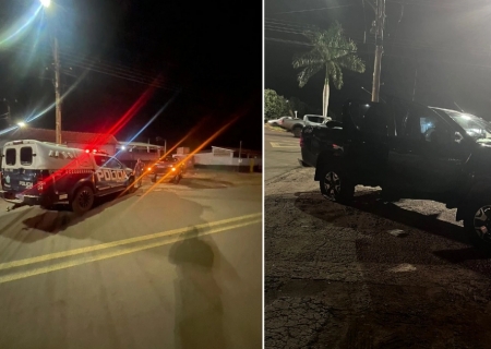 Homem foge com caminhonete durante mandado judicial e bate em viatura em Maracaju