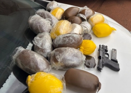 PRF apreende pistola e maconha em Rio Brilhante
