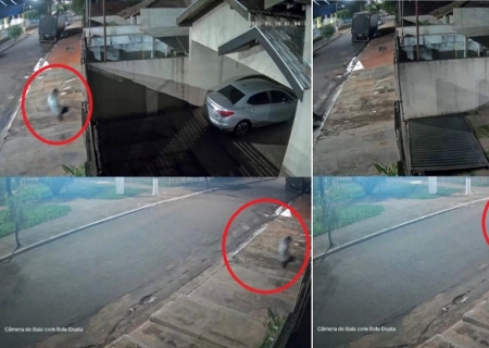 Jovem chuta e derruba portão de residência em Nova Andradina