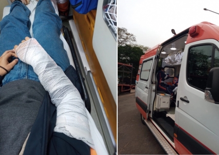 Colisão entre carro e moto deixa motociclista ferida em Nova Andradina