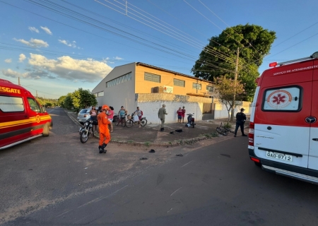 Colisão entre moto e motoneta deixa três feridos em Nova Andradina