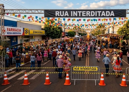 DEMTRAN interdita ruas neste sábado para festas juninas em Nova Andradina