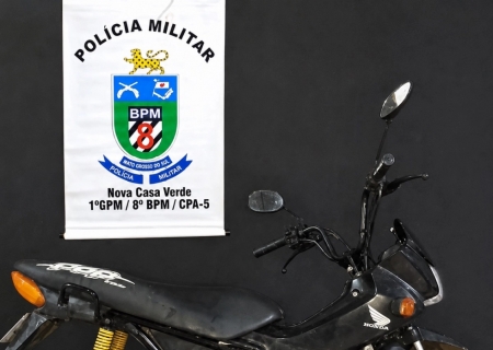 PM recupera motoneta furtada em Nova Casa Verde