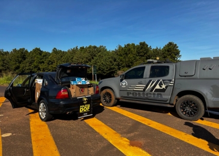 Idoso é preso pelo DOF com carga de cigarros contrabandeados em Laguna Carapã