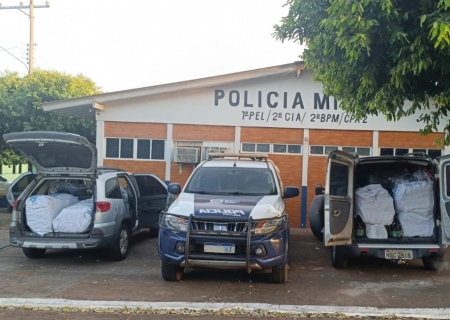 PM apreende mercadorias de descaminho na MS-395