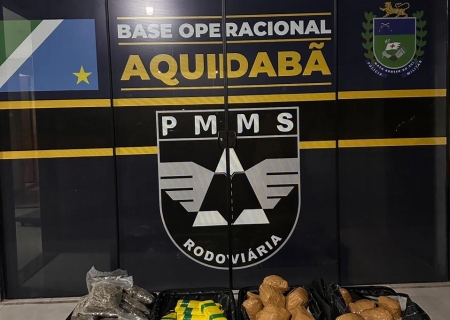 PMR apreende 46,7 kg de drogas na MS-164