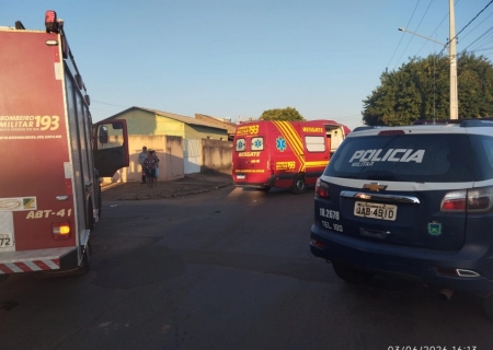 Acidente entre motocicletas deixa homem ferido em cruzamento de Nova Andradina