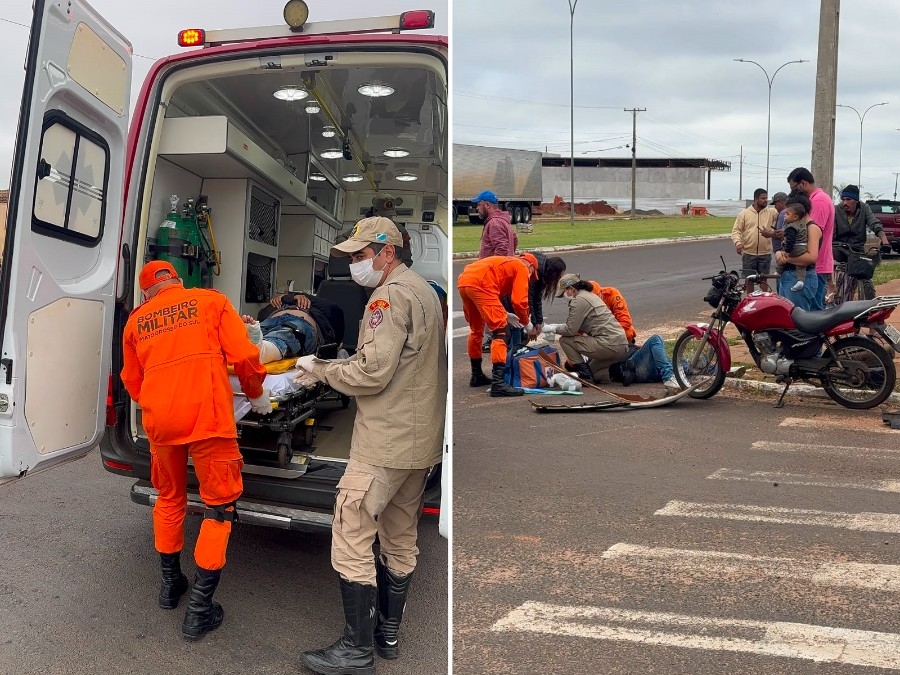 Motociclista fica ferido em colisão no Jardim Universitário