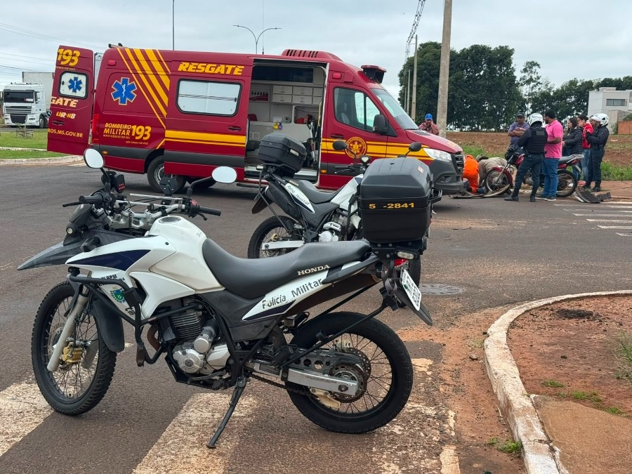 Motociclista fica ferido em colisão no Jardim Universitário
