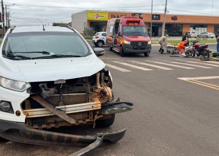 Motociclista fica ferido em colisão no Jardim Universitário