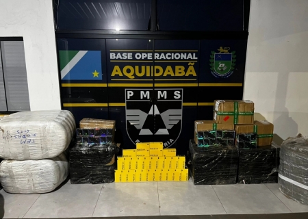 PMR apreende carga de cigarros eletrônicos, celulares e roupas avaliada em R$ 317 mil na MS-164