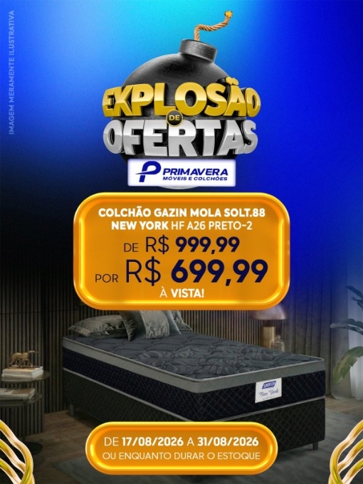 Primavera Móveis e Colchões promove ‘Explosão de Ofertas’ em Nova Andradina