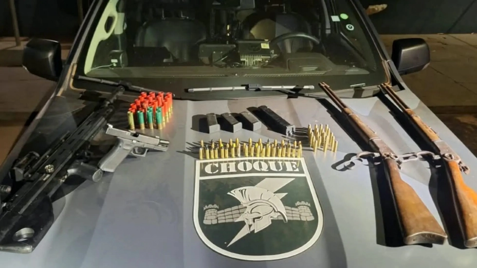 Choque apreende armas e munições avaliadas em R$ 30 mil em propriedade rural