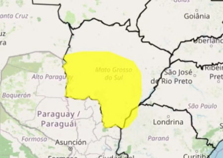 Nova Andradina, Batayporã e Taquarussu estão sob alerta de temporal