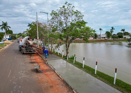 Obra da área de lazer na Lagoa do Sapo entra em nova etapa com execução das calçadas